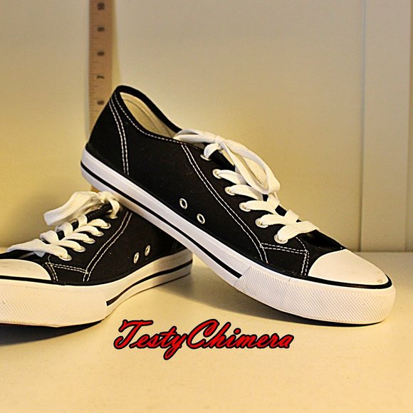 Mens OT Revolution BLACK Canvas Low Top Sneakers Shoes Size 9 - Picture 1 of 7